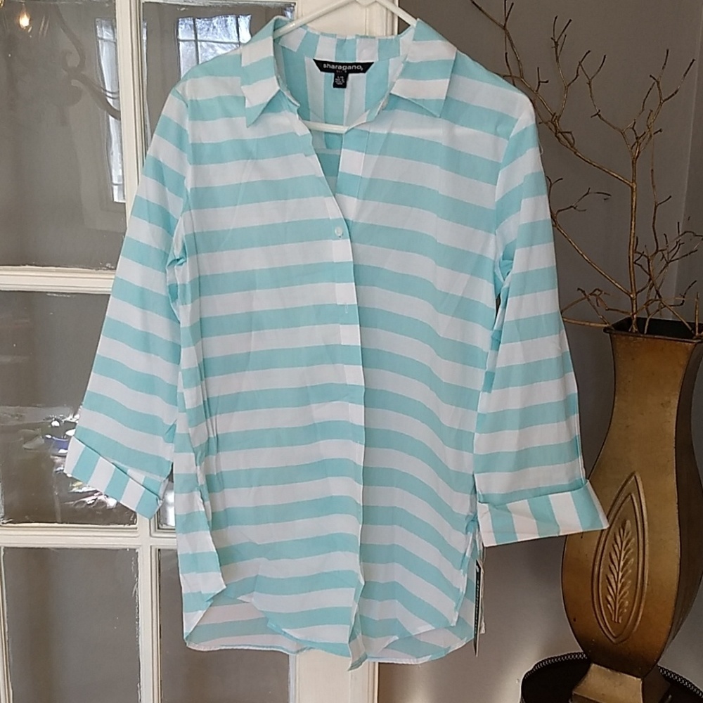 Teal-striped tunic